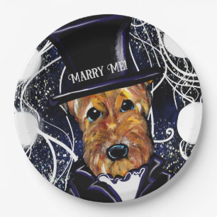 ASSIETTES EN CARTON TERRIER AIREDALE