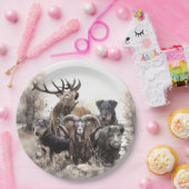 Assiettes En Carton Terrier de chasse allemand (Fête)