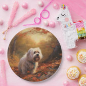 Assiettes En Carton Terrier tibétain à l'automne Feuilles automne Insp (Fête)