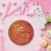 Assiettes En Carton Têt vietnamien or personnalisé Année décorée PP (Fête)