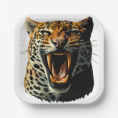Assiettes En Carton Tête d'attaque du léopard (Recto)