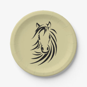 Assiettes En Carton Tête de cheval