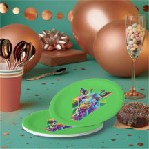 Tête de girafe géométrique colorée