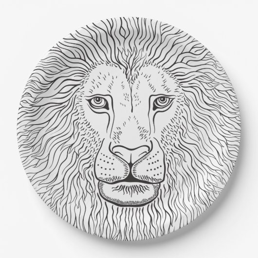 Assiettes En Carton Tête de lion (Devant)