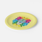 Assiettes En Carton Tête de lion géométrique (Angle)