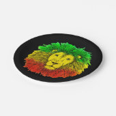 Assiettes En Carton Tête de lion Rasta rouge jaune vert dessin Jamaïqu (Angle)