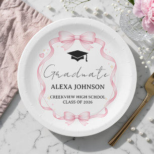 Assiettes En Carton Tête de mort de promotion avec un nœud rose de la