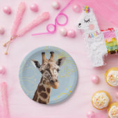 Assiettes En Carton Tête inclinée de la girafe (Fête)