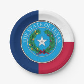 Assiettes En Carton Texan Flag & Seal, Texas (Devant)