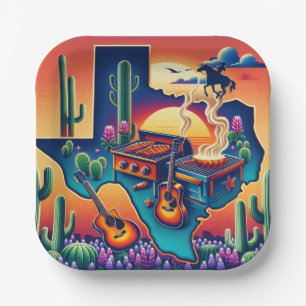 Assiettes En Carton Texas BBQ Party 2