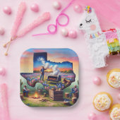 Assiettes En Carton Texas BBQ Party 4 (Fête)