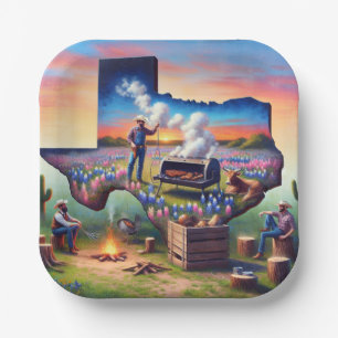 Assiettes En Carton Texas BBQ Party 4