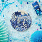 Assiettes En Carton Texas Bluebonnets et Northern Mockingbird Texan (Fête)