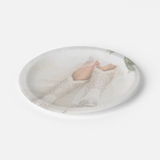Assiettes En Carton Texas Bride à Rhinestone Boots Bridal Shower (Angle)