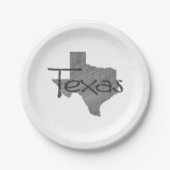 Assiettes En Carton Texas Formé Gris Lone Star Texan Chalkboard (Devant)