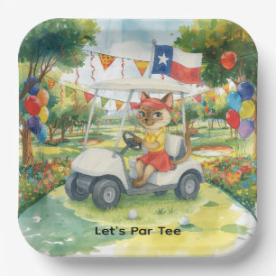 Assiettes En Carton Texas Golf Birthday Party sur vert pour les amoure