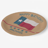 Assiettes En Carton Texas Lone Star Drapeau Tan Nom Personnaliser Anni (Angle)