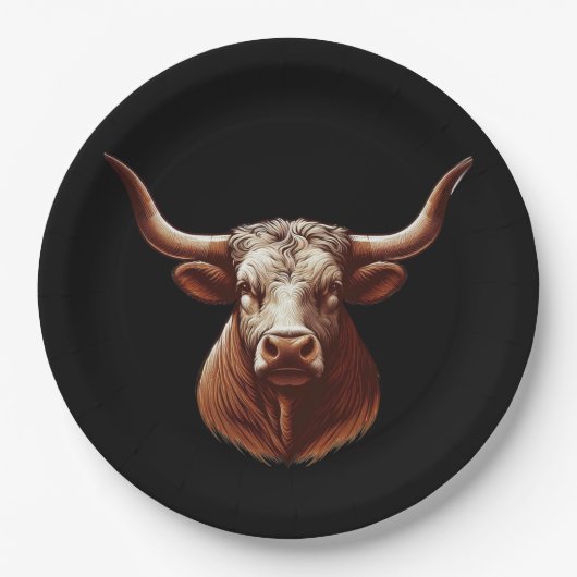 Assiettes En Carton Texas Longhorn (Devant)