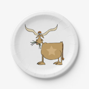 Assiettes En Carton Texas Longhorn Cow