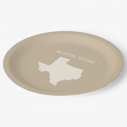Assiettes En Carton Texas State Map Home Decor (Angle)