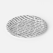 Assiettes En Carton Texte de fierté et de préjudice (Angle)