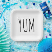 Assiettes En Carton Texte de l'année en blanc (Fête)