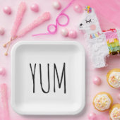 Assiettes En Carton Texte de l'année en blanc (Fête)