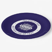 Assiettes En Carton Texte et logo personnalisables | Bleu foncé violet (Angle)