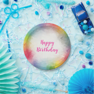 Assiettes En Carton Texte manuscrit personnalisé joyeux anniversaire c