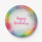 Assiettes En Carton Texte manuscrit personnalisé Joyeux Anniversaire d (Devant)