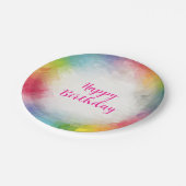 Assiettes En Carton Texte manuscrit personnalisé Joyeux Anniversaire d (Angle)