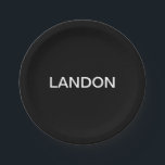 Assiettes En Carton Texte modifiable moderne | Noir et blanc<br><div class="desc">Editable look minimaliste,  éditer comme vous voulez!</div>