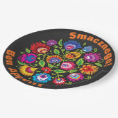 Assiettes En Carton Texte personnalisé Composition du folklore polonai (Angle)