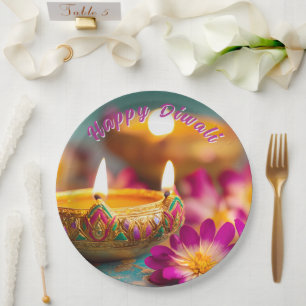 Assiettes En Carton Texte personnalisé, Plaque Festive Flicker