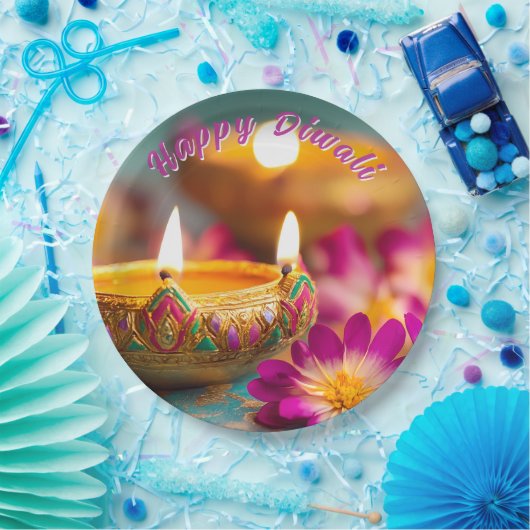 Assiettes En Carton Texte personnalisé, Plaque Festive Flicker (Fête)