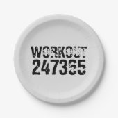 Assiettes En Carton Texte usé et rayé Workout 247365 noir (Devant)