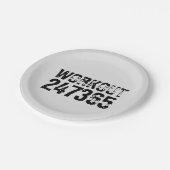 Assiettes En Carton Texte usé et rayé Workout 247365 noir (Angle)