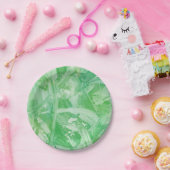 Assiettes En Carton Texte Vert Clair Texturé (Fête)