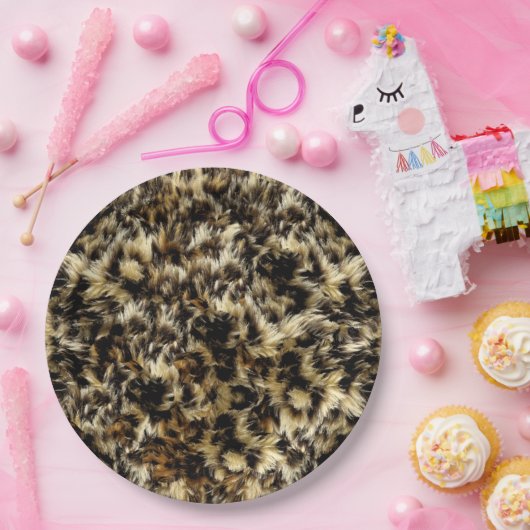 Assiettes En Carton Texture de conception de l'esprit de fourrure (Fête)