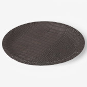 Assiettes En Carton Texture de l'alligator Brown (Angle)