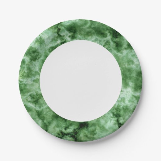 Assiettes En Carton Texture de marbre vert (Devant)