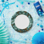 Assiettes En Carton Texture de marbre vert avec des veines (Fête)