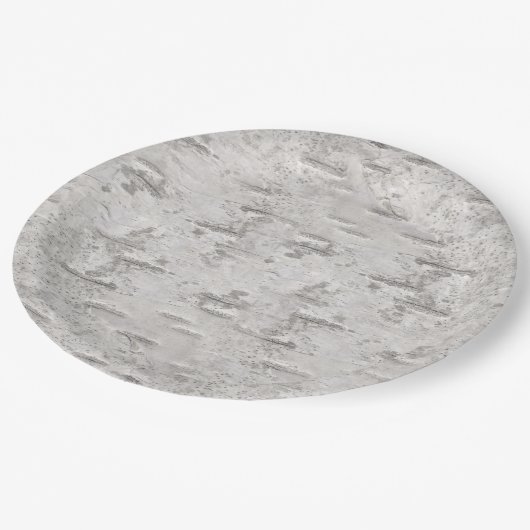 Assiettes En Carton Texture d'écorce de bouleau (Angle)