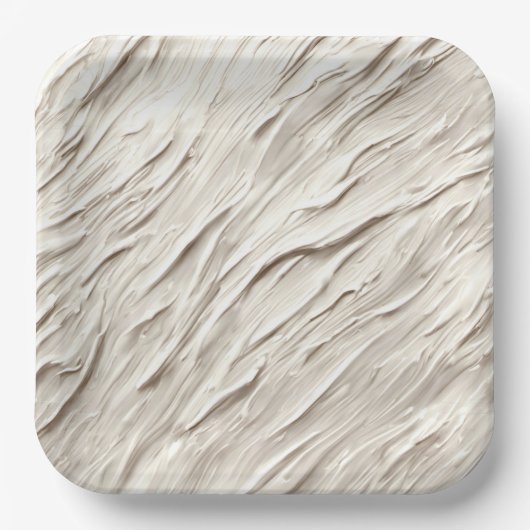 Assiettes En Carton Texture d'ivoire abstrait (Recto)