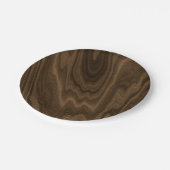 Assiettes En Carton Texture en bois de brun foncé (Angle)