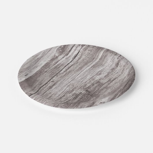 Assiettes En Carton Texture en bois Patiné rustique (Angle)