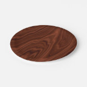 Assiettes En Carton Texture en bois rouge foncé (Angle)