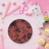 Assiettes En Carton Texture en marbre rouge en terre cuite (Fête)