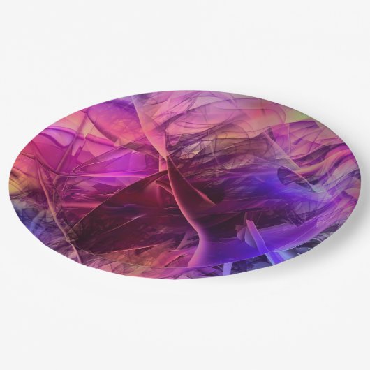 Assiettes En Carton Texture en verre brillant Spiky Faux Design abstra (Angle)