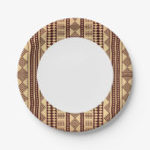 Assiettes En Carton Texture ethnique Brown (Devant)